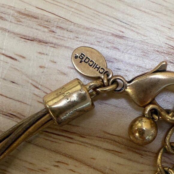 Chicos Multi-Strand Necklace With Mixed Metal Beads & Rhinestone - Picture 6 of 7